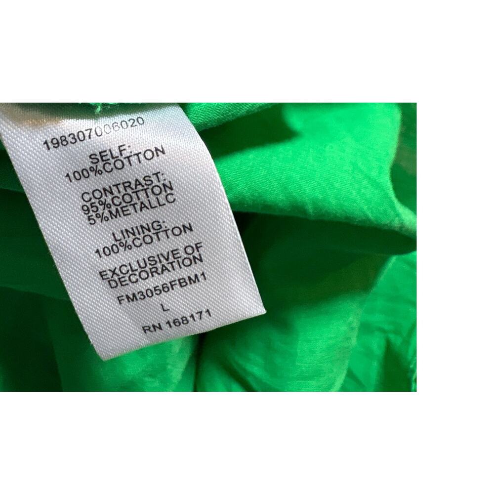 Farmers Market Green Cotton Eyelet Midi Dress Size L - Picture 5 of 9